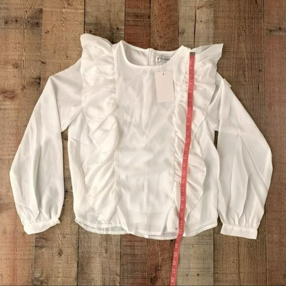 ASOS In the style womens size 6 exclusive top with ruffle sleeve detail in white - Picture 3 of 13